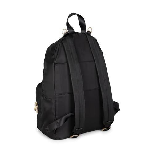 JuJuBe Diaper Bag Backpack with Changing Pad, 11-Pocket Large Capacity Organizer, 2 Interior Insulated Bottle Pockets, Wipe Pocket, Stroller Straps, Trolley Sleeve, Machine Washable (Black) - color: Black