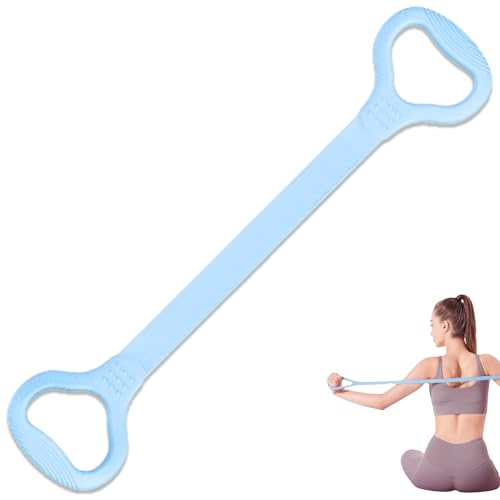 LEZER Figure 8 Resistance Band, Fitness Elastic Rope, Execrise Workout for Arm, Back, Chest and Shoulder, Yoga, Pilates, Stretching, Physical Therapy Equipment - style: Blue；20 lbs