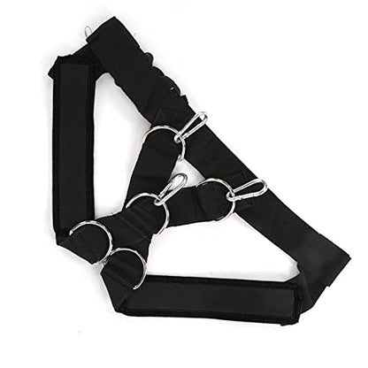 Weight Bearing Shoulder Strap Pulling Sled Harness Vest Resistance Bands with Pulling Strap Durable Nylon Material Adjustable Design for Strength Training and Team Sports - color: Black