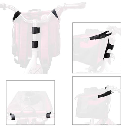 Pet Carrier Bicycle Basket Bag Pet Carrier/Booster Backpack for Dogs and Cats with Big Side Pockets,Comfy & Padded Shoulder Strap,Travel with Your Pet Safety（Pink Carnation） - color: Pink Carnation