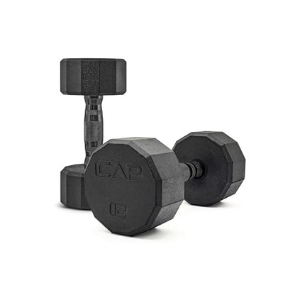 CAP Barbell Coated Dumbbell Weight | Multiple Options Pairs & Sets - size: 12 lb - Pair, style: 12-Sided - Black Handle