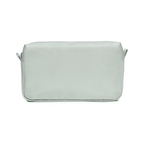 Organizer Bag Lightweight Cosmetic Bag with Ring Clasp Perfect Travel Makeup Bag for Women nylon Stand Up Design (Grey/Nylon) - color: Grey/Nylon