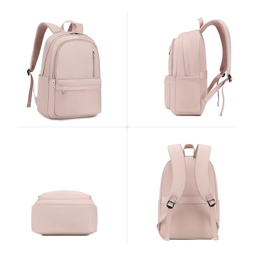 BAGOK Lightweight Nylon Backpack for Women & Men – Foldable, Large Capacity, Ideal for School, Travel & Work - color: Pink