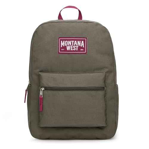 Montana West Backpack for Women Men 2 PCS Lightweight College Bookbags Casual Daypack Backpacks for Commute & Travel - color: Black & Army