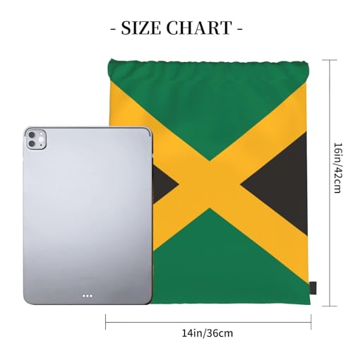 Jamaican Flag Drawstring Bag Sport Gym Backpack Beach Travel Sack Draw String Yoga Bag For Men Women - color: Jamaican Flag