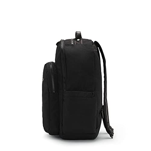 Kipling Women's Seoul 15" Laptop Backpack, Durable, Roomy with Padded Shoulder Straps, Built-In Protective Sleeve - color: True Black, size: 12.75''L x 17.25''H x 8''D