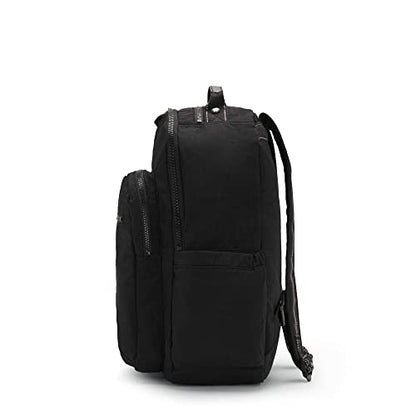 Kipling Women's Seoul 15" Laptop Backpack, Durable, Roomy with Padded Shoulder Straps, Built-In Protective Sleeve - color: True Black, size: 12.75''L x 17.25''H x 8''D