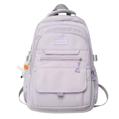 Student Backpack for Teen Girls Boys Preppy Elementary Middle School College Bookbags Cute Aesthetic Trendy Daypack (Purple) - color: Purple