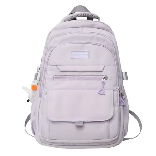 Student Backpack for Teen Girls Boys Preppy Elementary Middle School College Bookbags Cute Aesthetic Trendy Daypack (Purple) - color: Purple