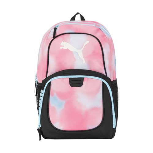 PUMA unisex-adult Contender Backpack with Laptop Sleeve, Item Organizer & Media Pocket - color: Pink Marshmallow/Blue Glow