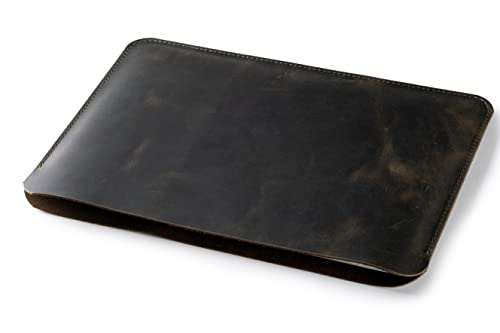 Leather HP Laptop Sleeve, Handmade Slim Case for HP Envy 17" - color: Dark Green