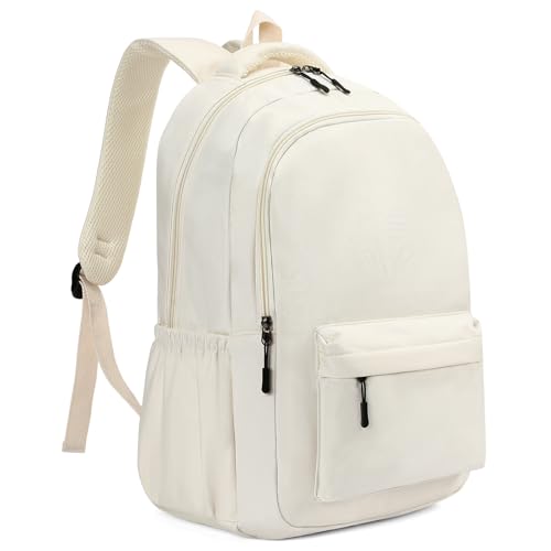GAEKEAO Everyday Backpack for Women Men, Lightweight Casual Bookbag Travel Backpack for Work College Commute Beige - color: C02 Beige