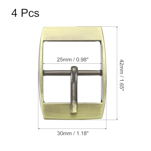 uxcell Metal Roller Buckle, Single Prong Belt Buckle Square Center Bar Buckles for Leather - color: Bronze, size: 0.98 Inch