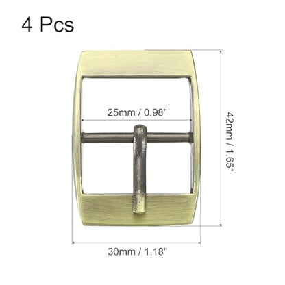 uxcell Metal Roller Buckle, Single Prong Belt Buckle Square Center Bar Buckles for Leather - color: Bronze, size: 1.26 Inch