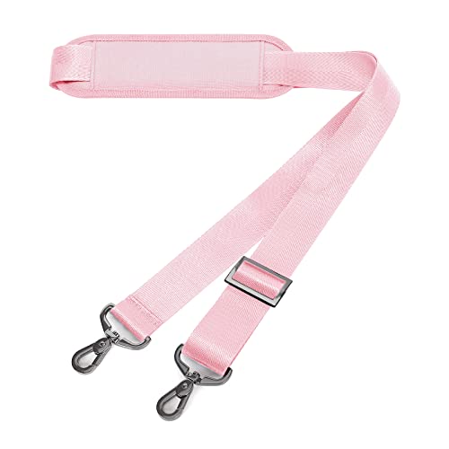 MOSISO 56 inch Shoulder Strap, Adjustable Thick Soft Universal Replacement Non-Slip Fit Padded with Metal Swivel Hooks for Laptop Shoulder Bag/Laptop Messenger Bag/Crossbody Bag, Rose Quartz - color: Rose Quartz