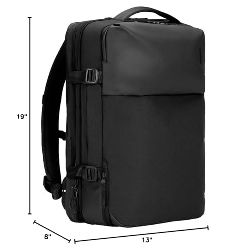 Incase A.R.C. Travel Backpack 38L – Expandable Carry On Luggage, Fits up to 17" Laptop – Butterfly Opening, Quick Access Pocket, Shoe Storage – Airplane Travel Essentials, Weekend Bag – Black - color: Black