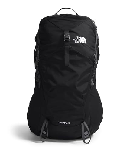 The North Face Terra 40 Backpack - Unisex Hiking Pack, Padded Hipbelt, Pole & Ice Axe Attachments, Hydration Sleeve, TNF Black/Asphalt Grey-NPF, Large/X-Large - size: Large-X-Large
