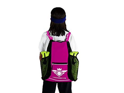 Soccerware Soccer Bag Backpack - Youth & Kids, Organize Sports Gym Equipment - Boys Girls