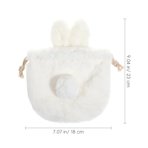 Lurrose Drawstring Makeup Bag: Plush Bunny Bags for Girls - Kawaii Drawstring Pouch - Travel Toiletry Pouch for Women - size: Full Size