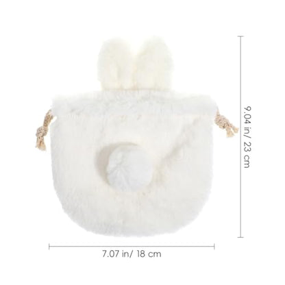 Lurrose Drawstring Makeup Bag: Plush Bunny Bags for Girls - Kawaii Drawstring Pouch - Travel Toiletry Pouch for Women - size: Full Size