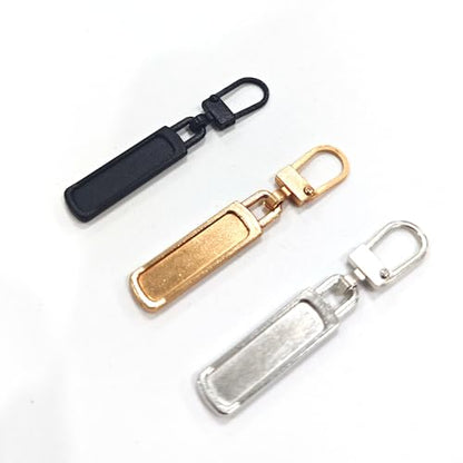 Zipper Pull Replacement, Detachable Zipper Pull Tabs for Jackets Backpacks Luggage Purses Coats – Easy to Install, Durable Zinc Alloy – Available in Black, Gold, Silver (6 Pack Black) - color: Black