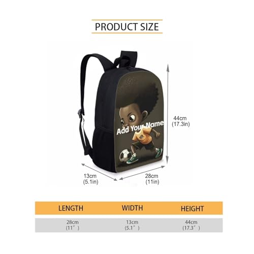 Afro Black Backpack For Girls Personalized Bookbag for Boys 4-6/8-12 Custom Name Book Bag Kids Elementary/Kindergarten School Bag Girl Back Pack - color: African Black Girl-14