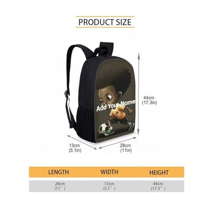 Afro Black Backpack For Girls Personalized Bookbag for Boys 4-6/8-12 Custom Name Book Bag Kids Elementary/Kindergarten School Bag Girl Back Pack - color: African Black Girl-14