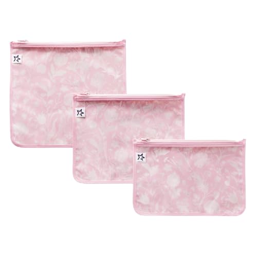 Tiny Twinkle Diaper Bag Organizing Pouches|3 Pack Mess-Proof Clear Front Travel Organizer Bags&TSA Approved Toiletry Bag Set for Baby and Mom Essentials - color: Toile