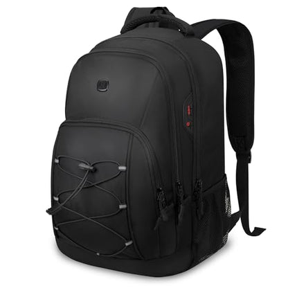 Goloni Laptop Backpack for Men Women, 17 Inch Travel Backpack with USB Charging Port, Water Resistant Lightweight Backpack with Compartments, 30L Casual Daypack,Black - color: Black