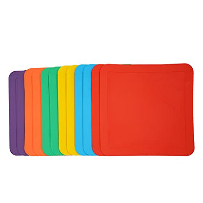12inch Flat Square Spot Marker Multi-Color Exercise Kids Floor Playmat (12pcs)