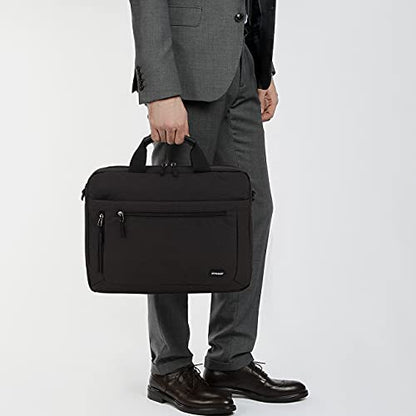 RAVUO Laptop Bag for Men, Water Resistant Shoulder Messenger Bag 15.6inch Computer Carrying Case Business Briefcase with Organizer Pocket | Carrying Case - color: 15.6inch-black