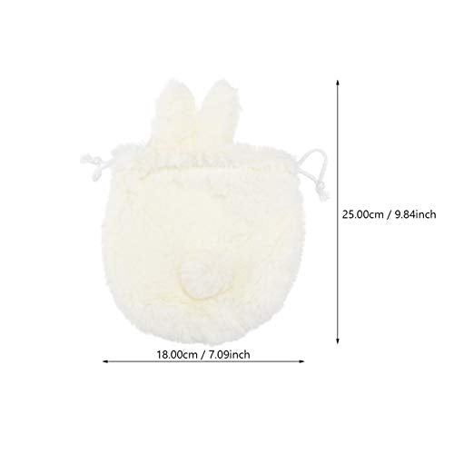 Lurrose Drawstring Makeup Bag: Plush Bunny Bags for Girls - Kawaii Drawstring Pouch - Travel Toiletry Pouch for Women - size: Full Size