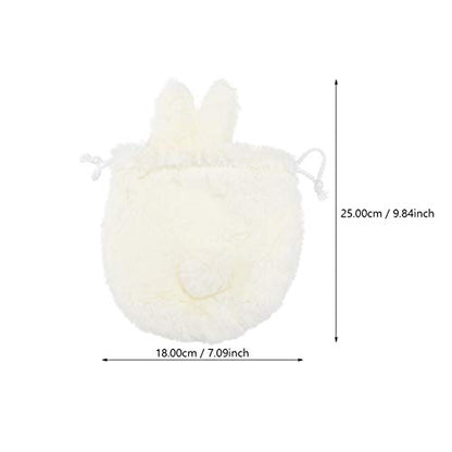 Lurrose Drawstring Makeup Bag: Plush Bunny Bags for Girls - Kawaii Drawstring Pouch - Travel Toiletry Pouch for Women - size: Full Size