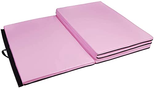 Polar Aurora 4'x10'x2 Thick Folding Gymnastics Exercise Mat Aerobics Stretching Yoga Mats - color: Pink