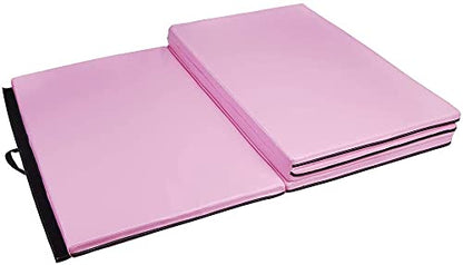 Polar Aurora 4'x10'x2 Thick Folding Gymnastics Exercise Mat Aerobics Stretching Yoga Mats - color: Pink