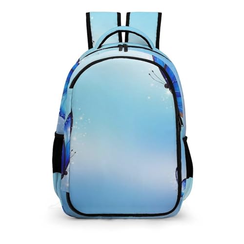 Business Anti Theft Laptop Backpack Sky Blue Butterfly, Waterproof Travel Computer Bag with Laptop Compartment Gifts for Men Women - color: Pattern (330)