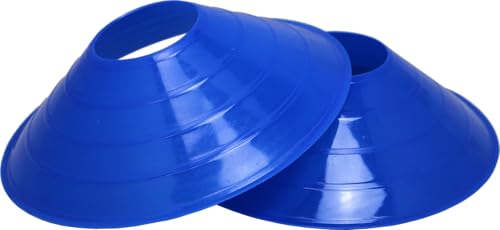 BlueDot Trading High Visibility Disc Cones for Sports, Agility Training, Soccer, Football, Field Cone Markers for Adults, Blue, Quantity 25-Pack