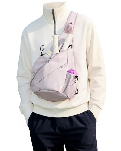 SEAFEW Sports Pickleball Bag, Waterproof Crossbody Backpack for Pickleball, Tennis, Racketball, and Travel for Men and Women, Purple - color: A1-purple