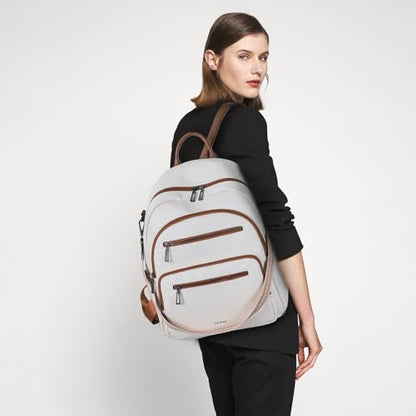 LATMAP Backpack Purse for Women Laptop Backpack, Leather Travel Back Pack Shoulder Bag Teacher College Daypack Work Handbag fits 14" Laptop, Beige - color: Style1-beige