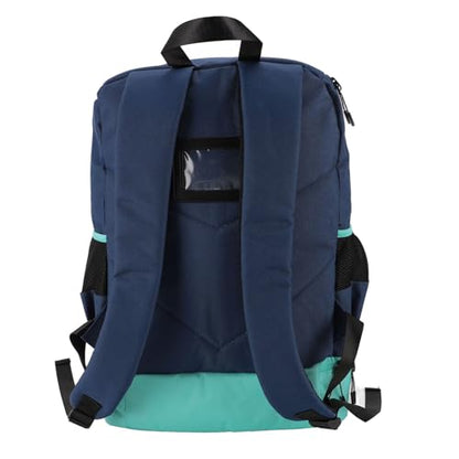 Bnineteenteam Soccer Backpack, Youth Soccer Bag Sweat Wicking Breathability Football Bag with Ball Compartment and Shoe Compartment for Activities - color: Green with Blue, size: Adult Size (Fits Size 7 Ball)