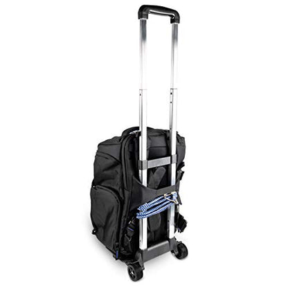 Ultimaxx Water Resistant Travel Backpack Carry Case with Folding Compact Lightweight Luggage Cart for DJI Quadcopter Drones, Phantom 4, Pro, Advanced, Standard Series and Additional Accessories