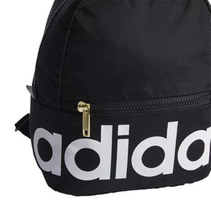 adidas Linear Mini Backpack for Women – Casual Small Purse Bag - color: Black/White/Gold