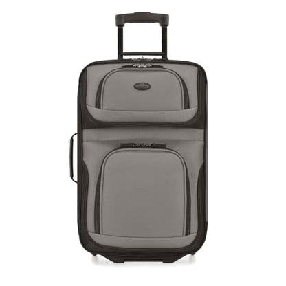 U.S. Traveler Rio Lightweight Softside Rolling Carry-on Suitcase, 2-Wheel Single, Grey - color: Grey, size: 21"