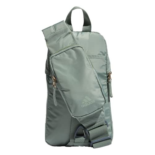 adidas Essentials Sling Small Crossbody Bag for Women and Men (5L), Silver Green/Gilver/2.0, One Size - color: Silver Green/Gilver/2.0