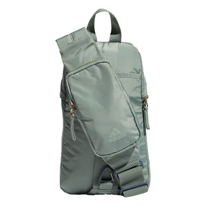 adidas Essentials Sling Small Crossbody Bag for Women and Men (5L), Silver Green/Gilver/2.0, One Size - color: Silver Green/Gilver/2.0