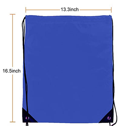 Bulk Drawstring Bags, Polyester Draw String Bags, Gym Sports Cinch Bag Drawstring Backpack for Women Men - color: Royal Blue
