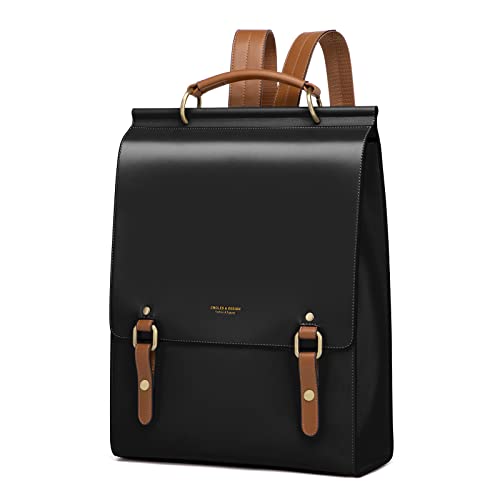 Cnoles Leather Backpack Purse For Women Fashion Ladies Vintage Bags Casual College Travel Backpacks Large bag Black - color: Black-q2476a, size: 28 x 11 x 38
