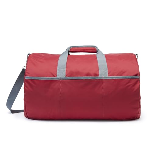 Amazon Essentials Lightweight Nylon Duffel Bag with Zippered Pockets, 20-inch, 30 lb Capacity, Red (Previously Amazon Basics) - color: Red, size: 20 inches