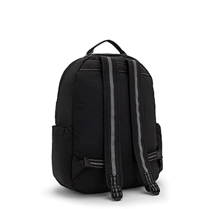 Kipling Women's Seoul 15" Laptop Backpack, Durable, Roomy with Padded Shoulder Straps, Built-In Protective Sleeve - color: True Black, size: 12.75''L x 17.25''H x 8''D