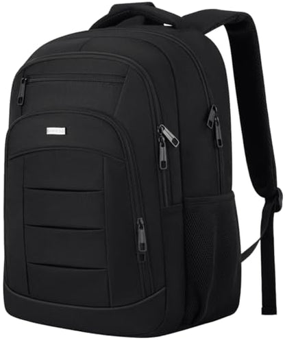 BIKROD Travel Laptop Backpack for Men and Women, Black School Backpacks for Teen Boys and Girls, Water Resistant Back Pack, Business Sturdy 17.3 Inch Computer Bag - size: 17.3 Inch